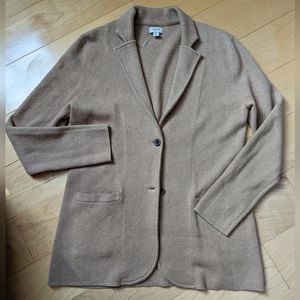 J. Crew Mercantile sweater blazer, heather camel, size M, 100% cotton